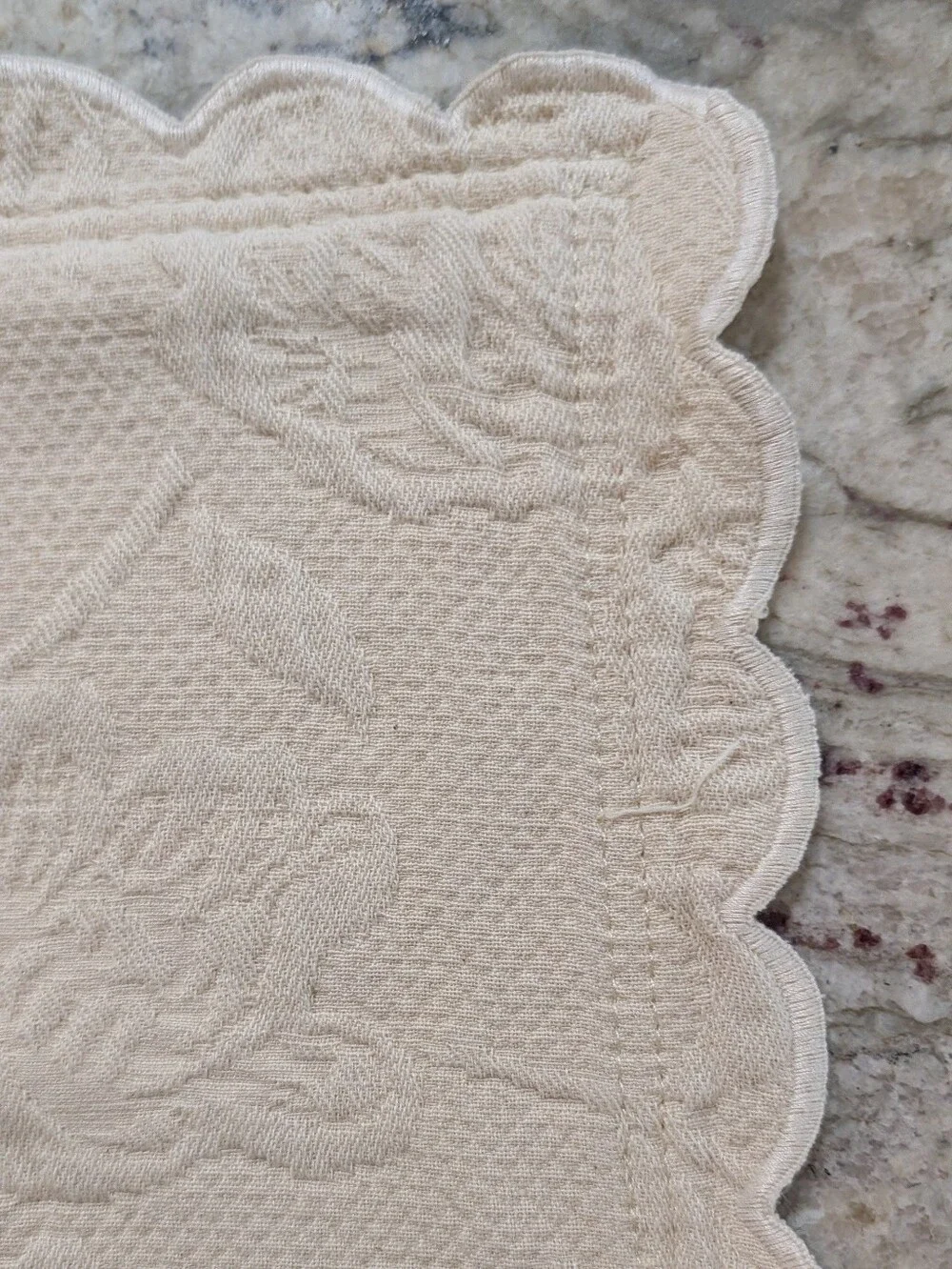 MATELASSE Shams STANDARD Cream Tan 100% COTTON Portugal PAIR By Artiste Floral